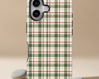 Groen geruit geruit telefoonhoesje voor iPhone 17 16 15 14 13 12 11 Pro Mini Max, Samsung Galaxy S25 S24 S23 S22 S21 S20 Ultra