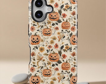 Halloween Pumpkin Ghost Phone Case, Fall Ghost Phone Case For iPhone 17 16 15 14 13 12 11 Pro Max XS, Samsung Galaxy S25 S24, Fall Gift Case