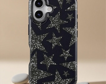Telefoonhoesje Glitter Sterrennacht - Celestial Sparkle Design voor iPhone 17 16 15 14 13 12 11 Pro Max, Samsung Galaxy S25 S24 S23 S22 S21