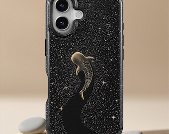 Custodia per telefono con squalo balena e animali marini blu per iPhone 17, 16, 15, 14, 13 Pro Max, custodia con squalo galattico per Samsung Galaxy S24, S25