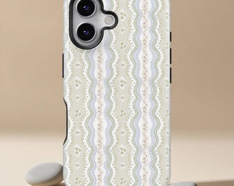Bloem lente blauw groen patroon telefoon Magsafe hoesje voor iPhone 17 16 15 14 13 Pro Max, esthetische beschermhoes voor Samsung Galaxy S24 S25