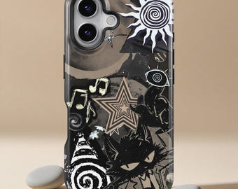 Grunge Star Gothic Telefoonhoesje Y2K Emo Cover voor iPhone 17 16 15 14 13 12 11 Pro Max, donkere grafische beschermhoes voor Samsung S23 S24 S25