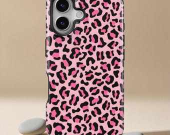 Fall Leopard Protective Cover, Leopard Print Aesthetic Design MagSafe Phone Case for iPhone 17 16 15 14 13 12 Pro Max, Samsung S25 S24 Cover