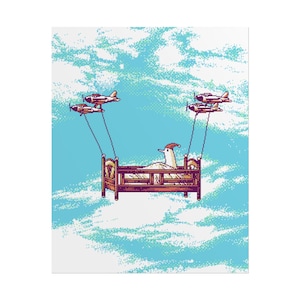 Oyasumi Punpun 'Dreamy sky' Pixel Art Print (Color Edition) | Manga Wall Art Decor | Japanese Anime Poster | Dorm Room image 1