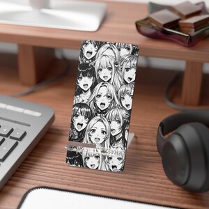 Anime Inspired Smartphone Stand, Mobile Display Holder, Desk Accessory, Cute Phone Stand, Gift for Anime Lovers, Home Office Decor