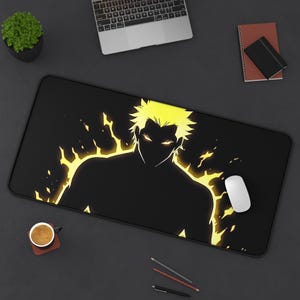 AnimeInspired Desk Mat for Gamers, Decor for Home Office, Gift for Students, Unique Mouse Pad, Stylish Workstation Decor
