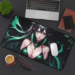 Fantasy Character Desk Mat: Elegant Gaming, Office Decor
