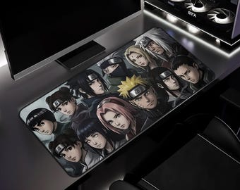 Anime Characters collage Desk Mat,Anime Ninja Village Mouse Pad