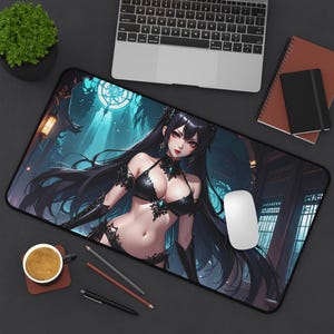 Gothic Fantasy Desk Mat: Anime Gaming Workspace Decor