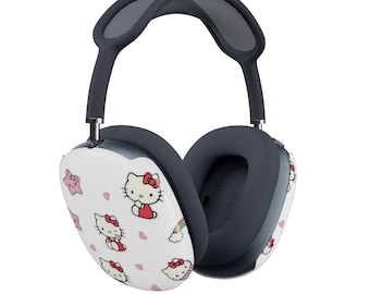 Fundas para AirPod Max con estampado de gatitos, lindas fundas para auriculares con estrellas y corazones rosas