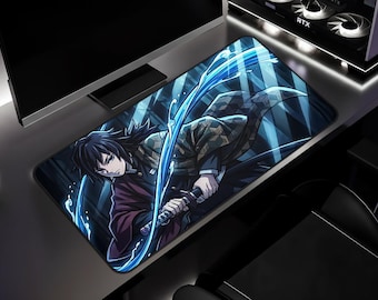 Water Sword Anime Warrior-bureaumat, gamingmuismat