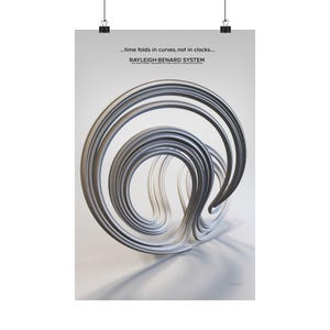 Generative Art Poster | Strange Attractor Rayleigh Benard System | Abstract Math Inspired Office Print Science Minimal Elegant Geometric