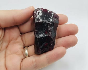 Raw Red Zircon Stone: Untreated Crystal for Root Chakra Healing