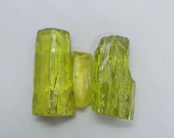 Raw Peridot Zircon Stone: Untreated Crystal for Jewelry Making & Healing