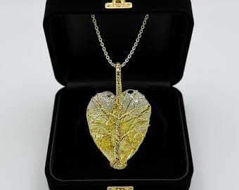Citrine Heart Pendant Necklace: Natural Yellow Crystal, Healing Energy