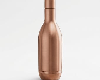 Copper Water Bottle 1000ml, Indian Copper Bottle, Handmade Yoga Bottle, Ayurvedic Water Storage, Matte Finish, Wellness Gift, Boho Drinkware