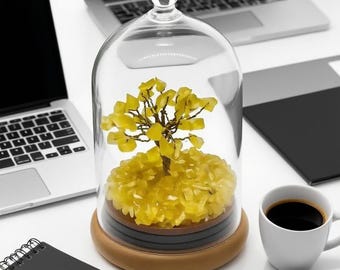 Yellow Aventurine Tree of Life Crystal Decor | Confidence, Creativity, Feng Shui Dome