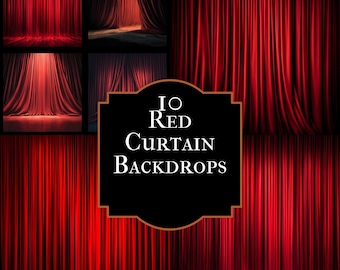 Telón de fondo para fotografía con cortina roja, fondo para escenario de teatro, para retratos dramáticos para redes sociales, sesiones de fotos de performance.