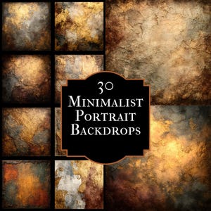 30 Brown Rustic Portrait Backdrops | Rustic Gold and Brown Digital Texture Bundle | Antique Studio Backgrounds, Photographers Master Overlay