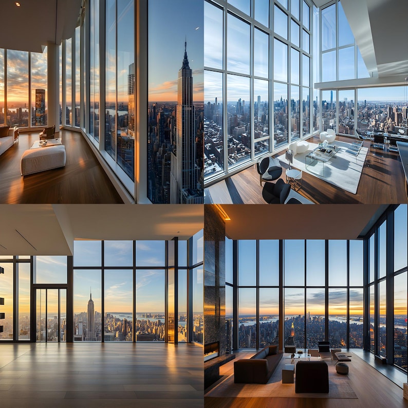 Luxury Penthouse Digital Backdrop Modern City View Background Photo Inspiration