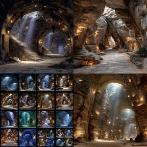 Rock Cavern Digital Backdrop, Fantasy Cave Photography Background, Photo Prop, Layered Stone Grotto, Mystical Scene, Fairytale Composite Art