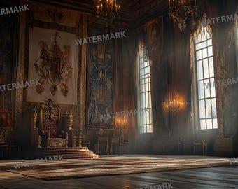 Sfondo digitale della Sala del Trono Reale, oggetto di scena per fotografie di palazzo (JPG)
