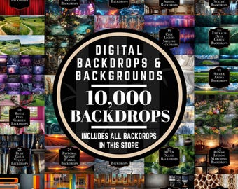 Photography Backdrop Bundle - 10,000 Backdrops - Digital Backdrops, Photoshop Composites, Master Overlays, Studio Portrait Backgrounds