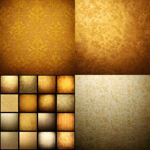 Vintage Gold Pattern Digital Backdrop for Elegant Photo Booth Prop Wedding and Party Decor, Gold Background, Golden Photography Background