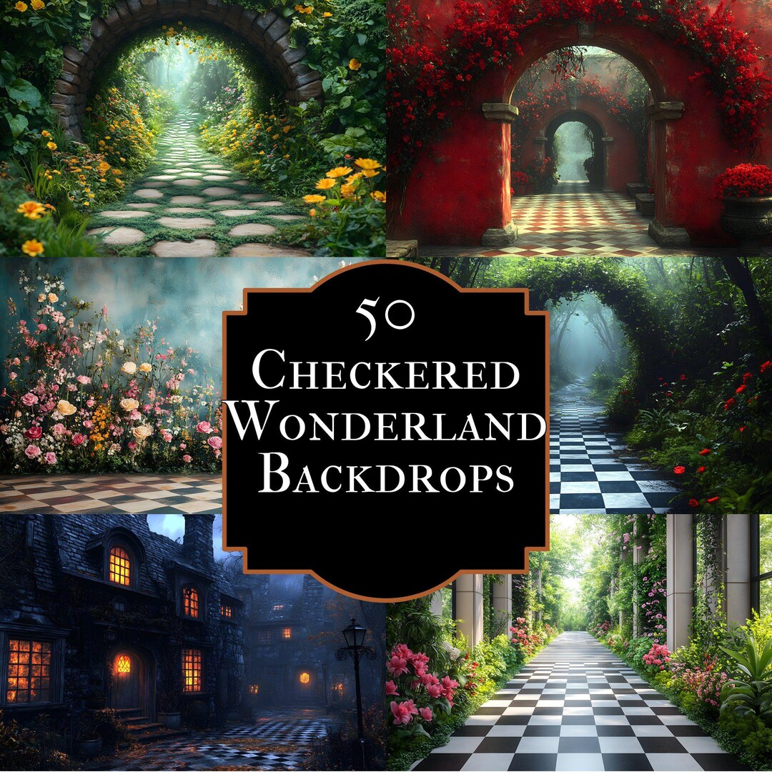 Chekered Backdrops Checkered Wonderland Backdrops, Photography Backgrounds, for Whimsical ...