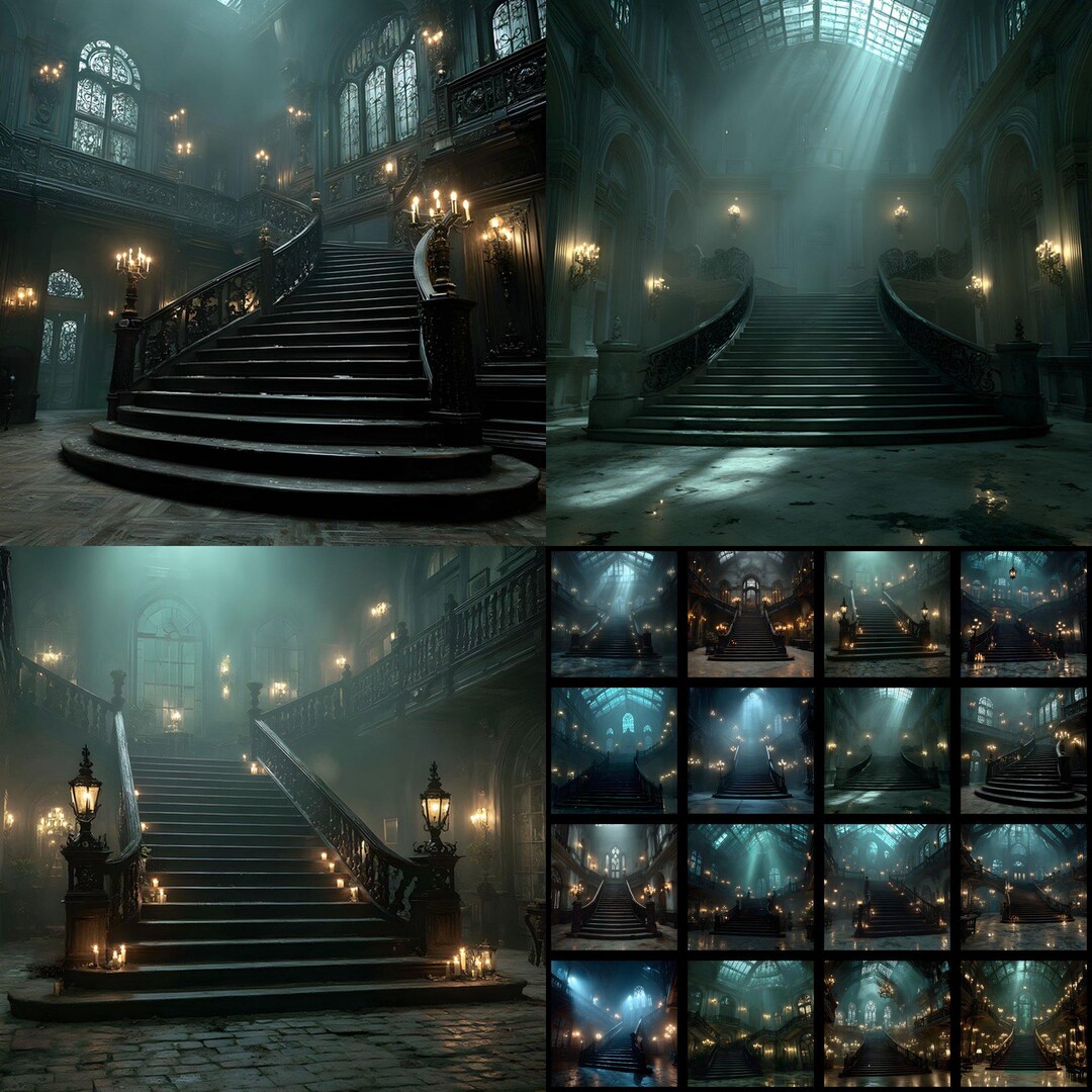 Grand Hall Digital Backdrop: Symmetrical Interior Photography ...