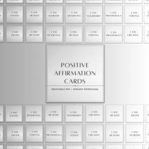 Printable Positive Affirmation Cards | Self-Care Daily Motivation | Instant Download PDF | Mindfulness Cards | Mental Health | Wellness Gift