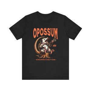 Opossum Music Tee, Opossum Graphic T-shirt, Funny Opossum Tee, Opossum Lover, Screaming is Self-Care, Opossum Lovers Gift, Music 90&#39;s Top