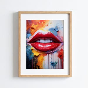 Artistic Lips - wall art, digital print, digital downloads, lips, home decor, lips