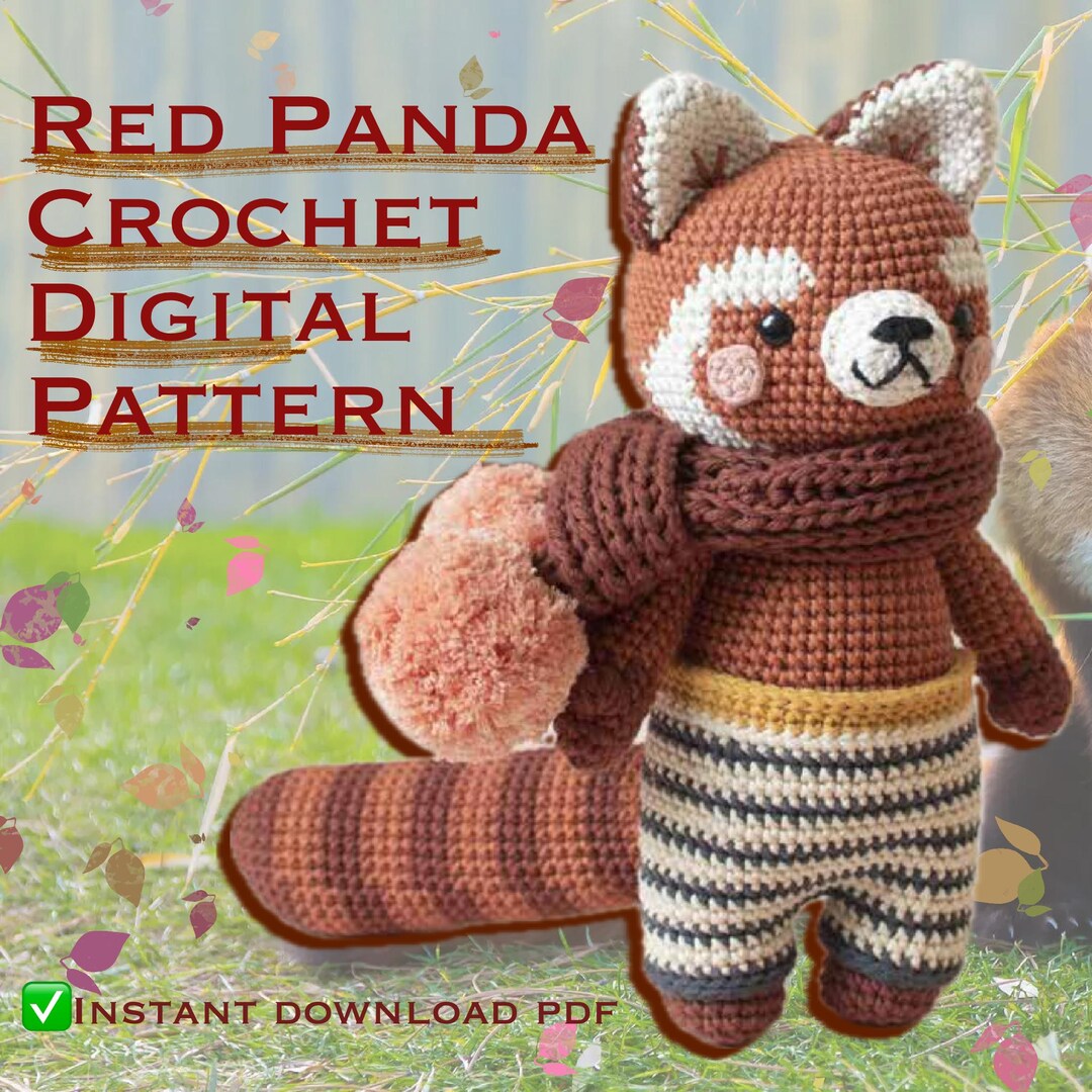 Red Panda Crochet Pattern PDF | Amigurumi Red Panda Doll | Intermediate ...