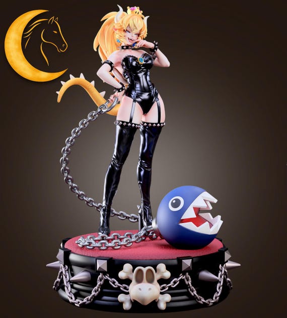 Bowsette Figure 3D Painted Figures, Action Figurines, Handmade Miniature Scupulture, Gift Fiegurine