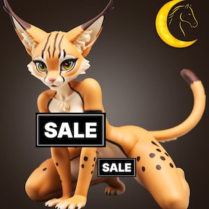 Furry Anthro Figure, 3D Painted Figures, Action Figurines, Handmade Miniature Scupulture