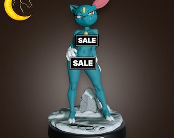 Dark Claw Cat Girl Figurine – 3D Printed Resin Fantasy Collectible Statue