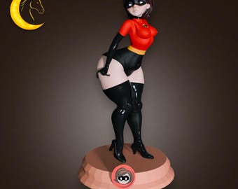 Stretchy Superhero Mom Figurine – 3D Printed Resin Female Hero Collectible Statue