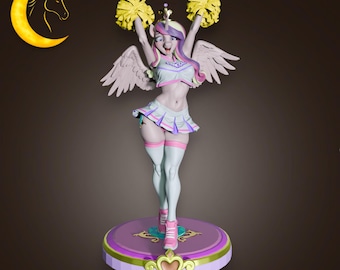Pink Cheer Pony Figurine – 3D Printed Fantasy Resin Statue