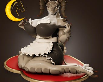 Post Apocalyptic Mutant Lizard Maid 3D Printed Figure – Fantasy Monster Collectible