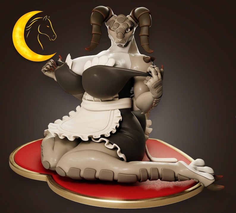 Post Apocalyptic Mutant Lizard Maid 3D Printed Figure – Fantasy Monster ...