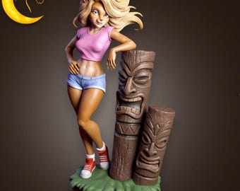 Adventurous Bandicoot Girl Figurine – 3D Printed Resin Fantasy Collectible Statue