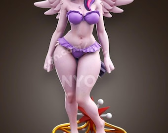 Fantasy Pony Figurine – Gothic Style Magical Creature Statue – 3D Printed Collectible