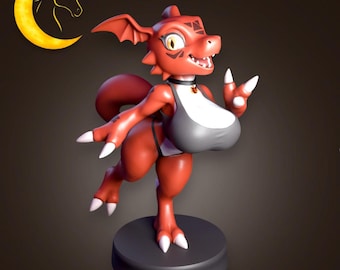 Mini Guilmon Figure – 3D Printed Collectible Statue, High Detail Fantasy Creature Miniature