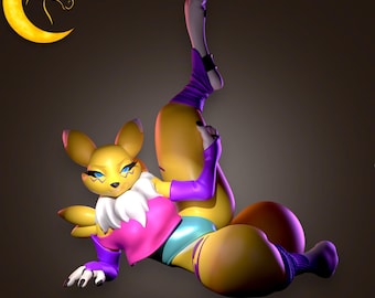 80s Fitness Fox Girl Figurine – 3D Printed Resin Retro Workout Collectible Statue