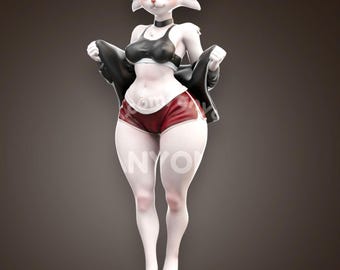Fire Rabbit Warrior Figurine – 3D Printed Resin Fantasy Collectible Statue