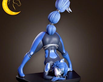 Blue Fox Girl Figurine – 3D Printed Resin Fantasy Collectible Statue