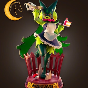 Floral Velvetpaw  Figure, 3D Painted Figures, Action Figurines, Handmade Miniature Scupulture, Gift Fiegurine
