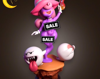 Purple Ghost Girl Figurine | Spooky Fantasy Statue | 3D Printed Collectible Model