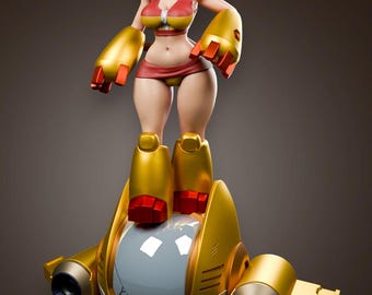 Anthro Fox Girl Figurine – 3D Printed Resin Fantasy Collectible Statue